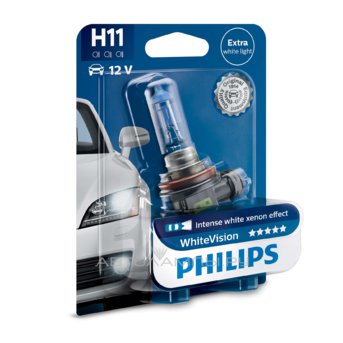 H11 12V- 55W (PGJ19-2) (  ) White Vision  (1.) 12362WHVB1